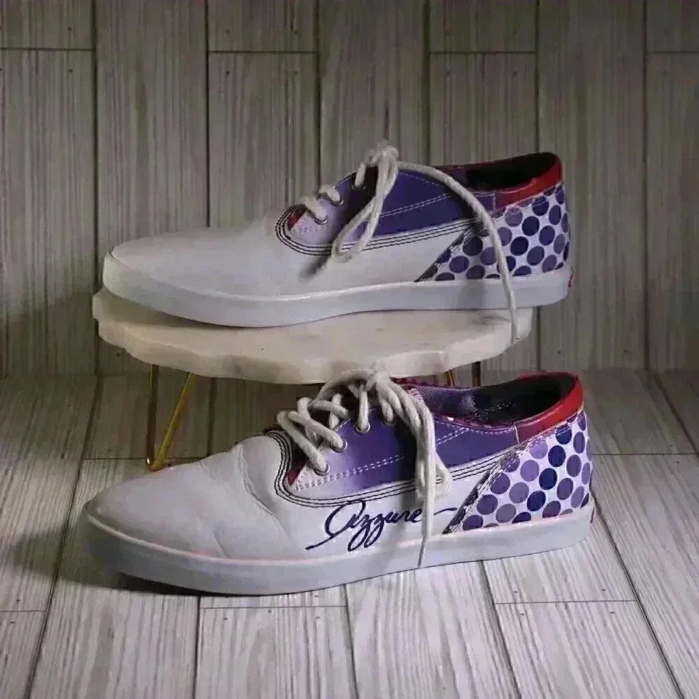 Azzure leather white/purple ombre style Shelly Low Lace shoe size 8 - Picture 3 of 12